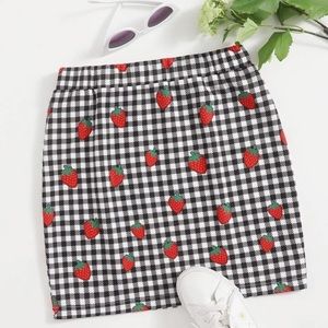 Gingham Strawberry Skirt